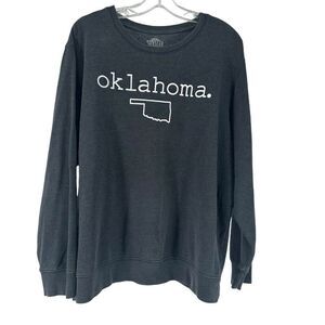 Oklahoma Home State Sweatshirt Gray Womens Size 3X 24W 26W Casual Pullover Top
